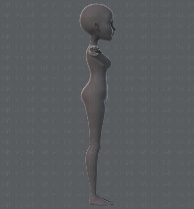 Base mesh woman 02 Low-poly 3D model_3