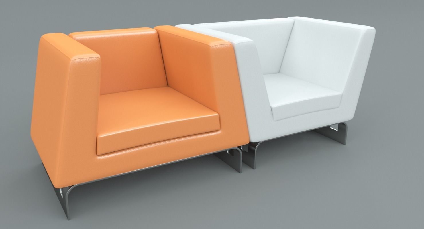 Modern Lounge Chair Set 3D model_3