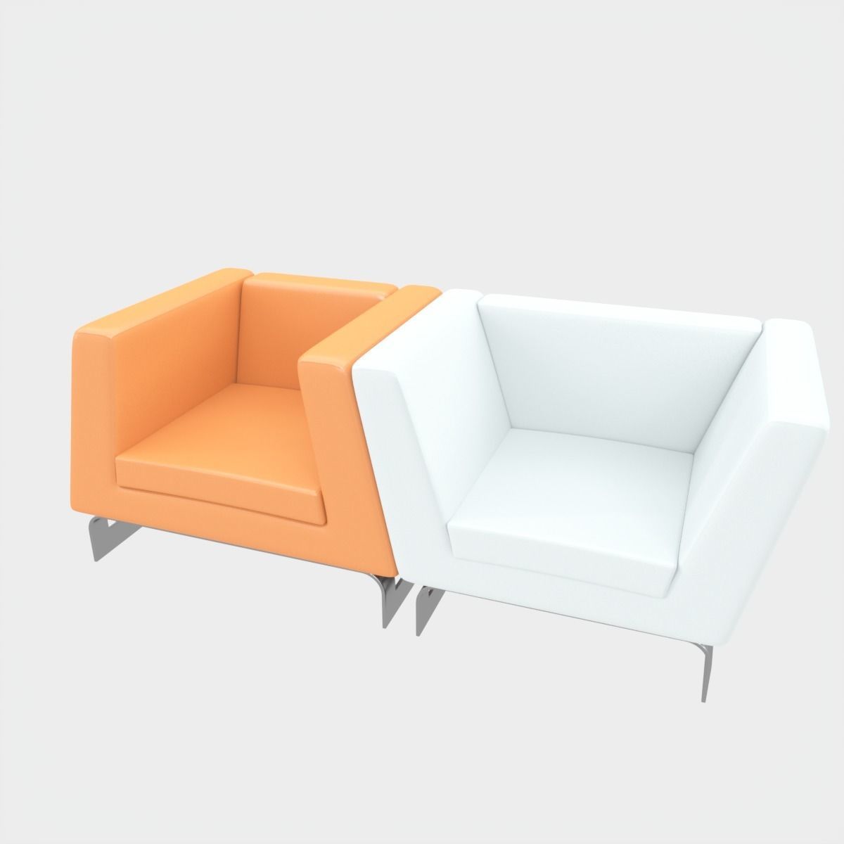 Modern Lounge Chair Set 3D model_8