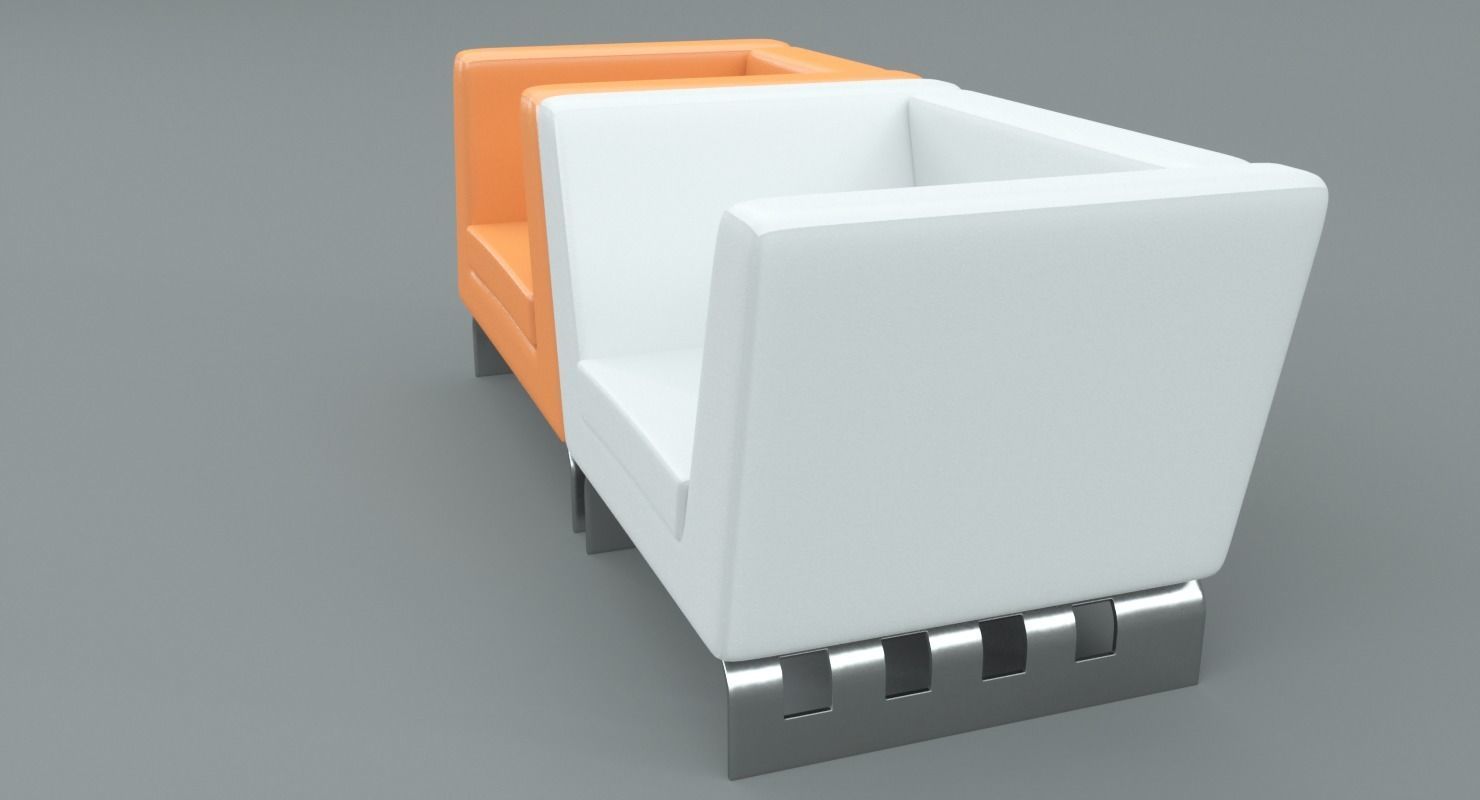 Modern Lounge Chair Set 3D model_6