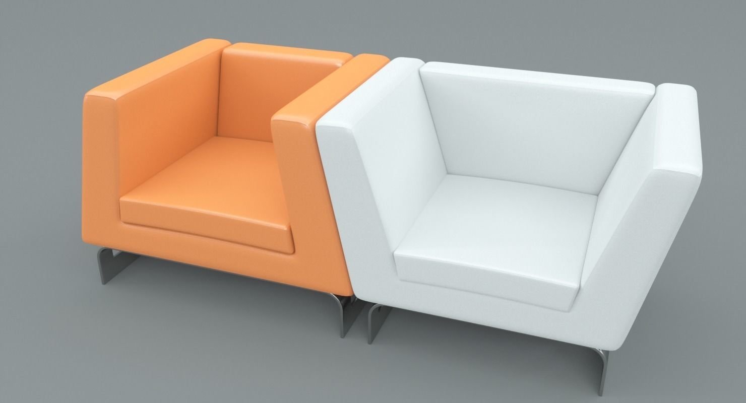 Modern Lounge Chair Set 3D model_4