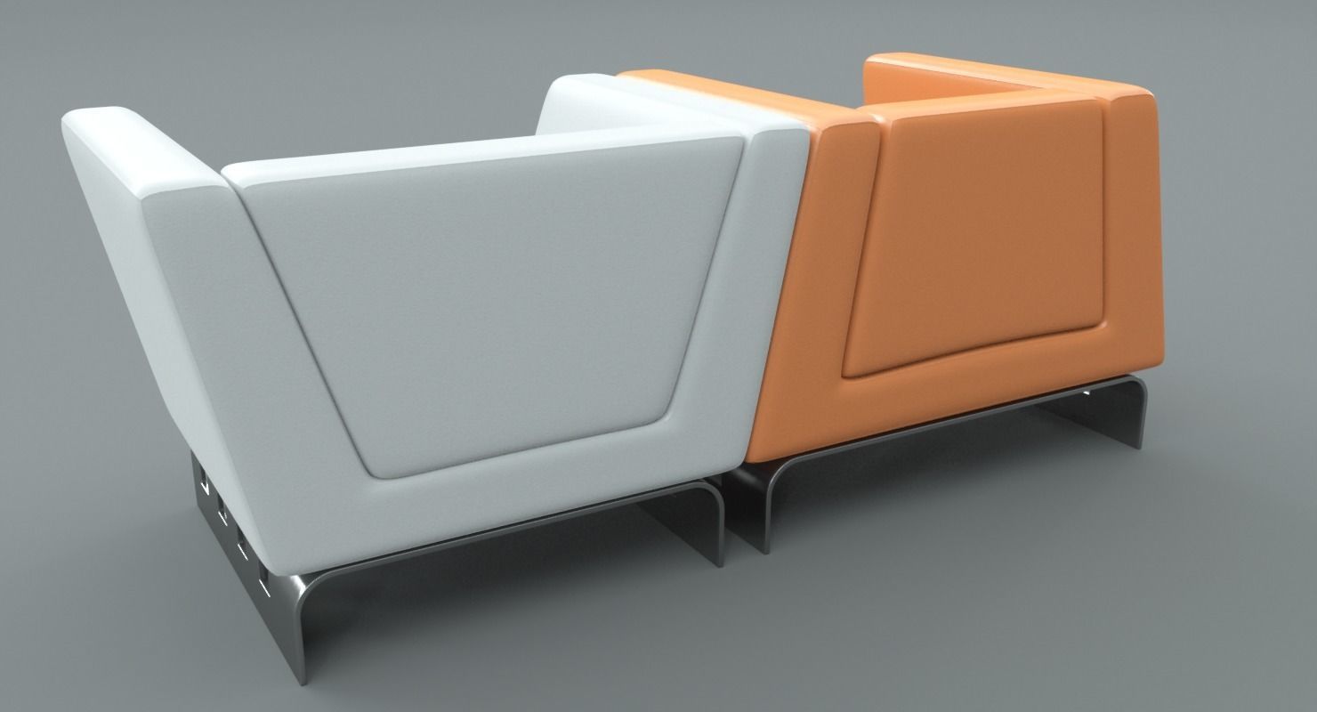 Modern Lounge Chair Set 3D model_5
