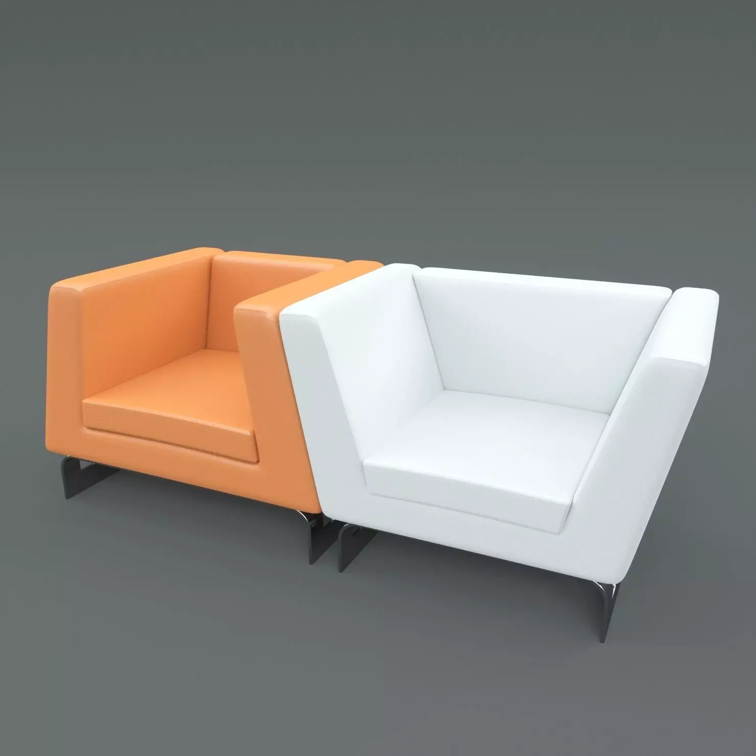 Modern Lounge Chair Set 3D model_0