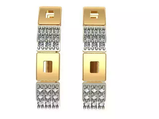 Earrings squares 3D print model