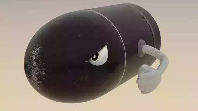Super Mario  Bullet Bill Low-poly 3D model