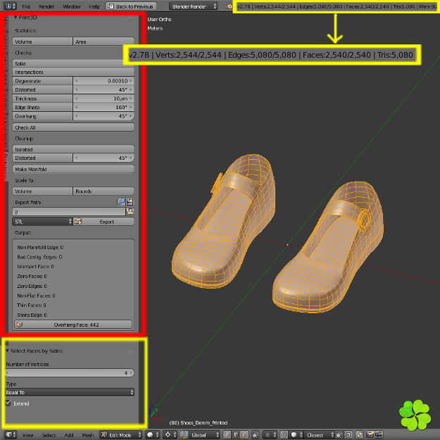 Doll shoes denim printed low poly  Low-poly 3D model_51