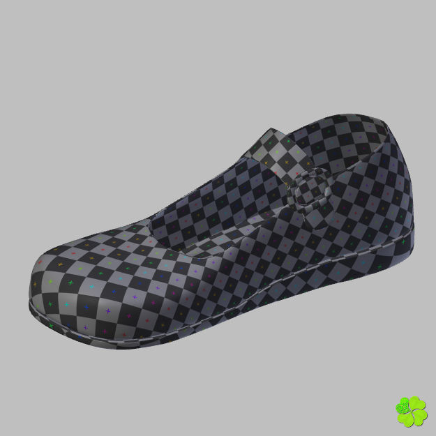 Doll shoes denim printed low poly  Low-poly 3D model_52