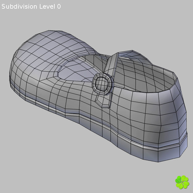 Doll shoes denim printed low poly  Low-poly 3D model_50