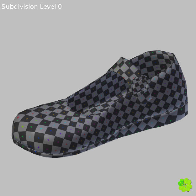 Doll shoes denim printed low poly  Low-poly 3D model_53