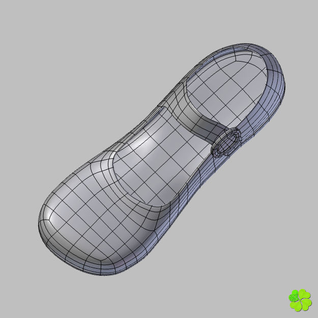 Doll shoes denim printed low poly  Low-poly 3D model_43