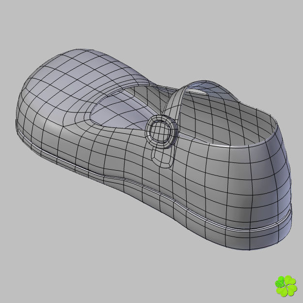 Doll shoes denim printed low poly  Low-poly 3D model_49