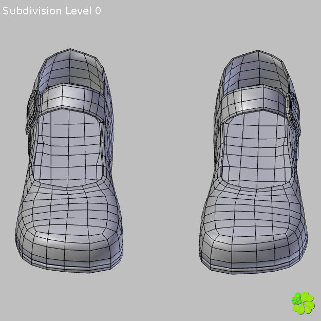 Doll shoes denim printed low poly  Low-poly 3D model_48