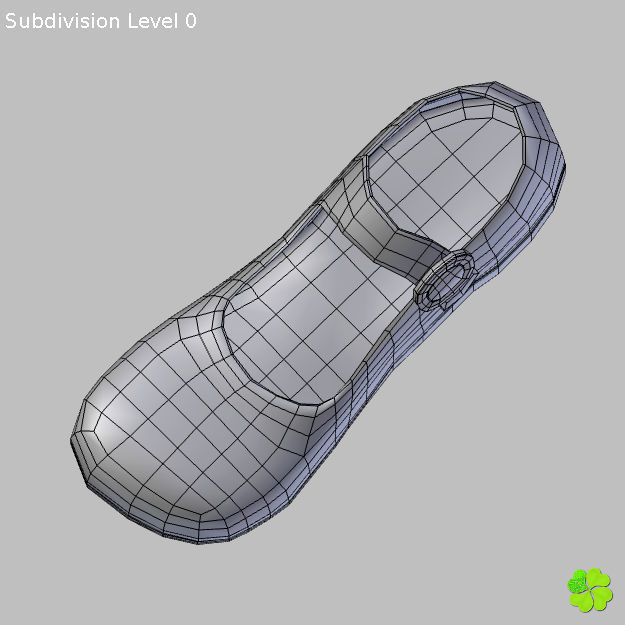 Doll shoes denim printed low poly  Low-poly 3D model_44