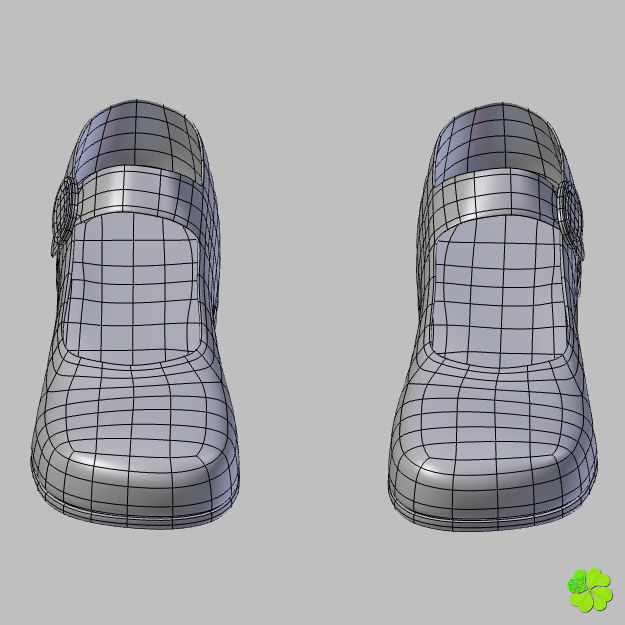 Doll shoes denim printed low poly  Low-poly 3D model_47