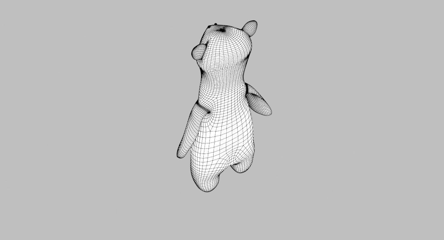 Plush Teddy Bear Toy Low-poly 3D model_8
