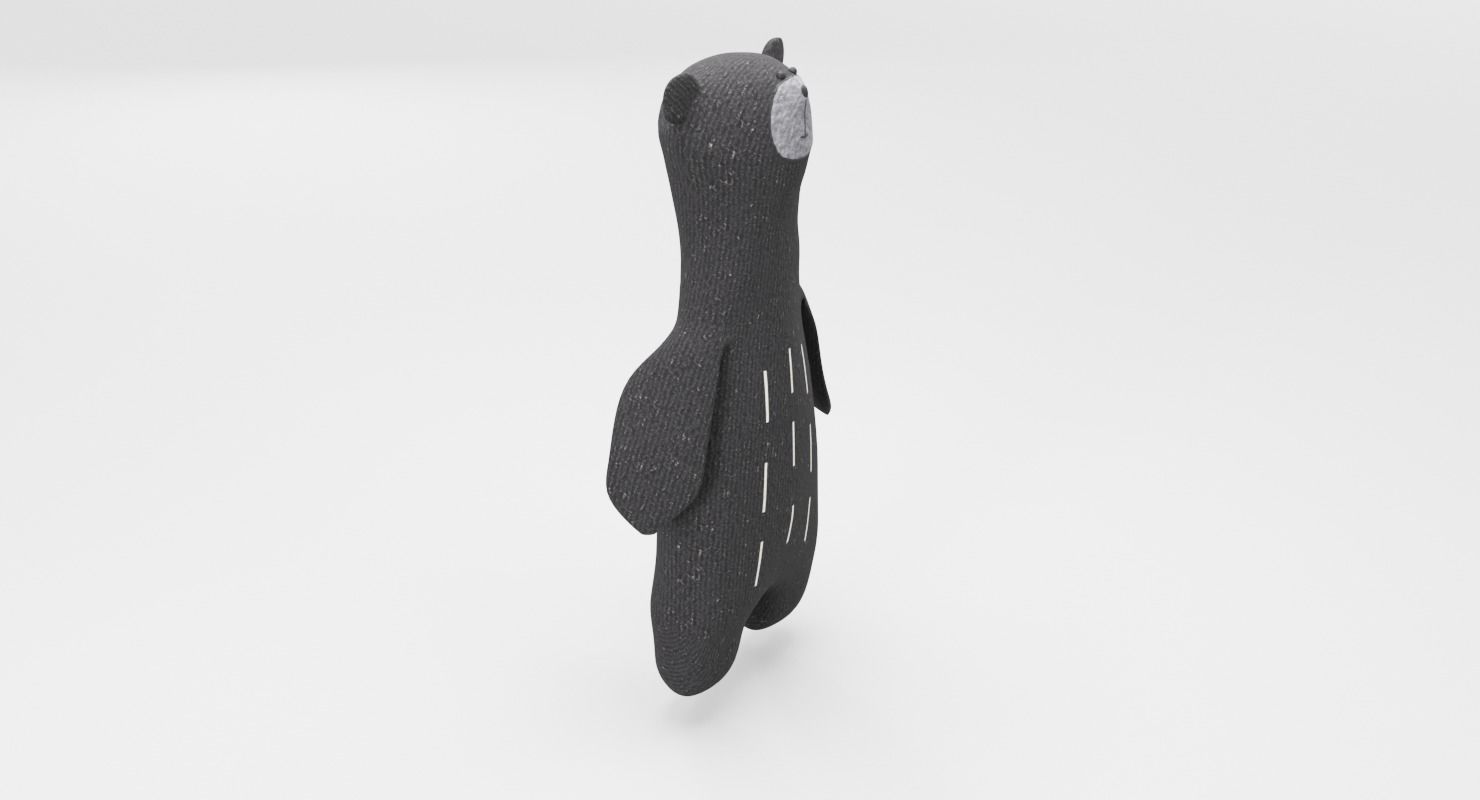 Plush Teddy Bear Toy Low-poly 3D model_3