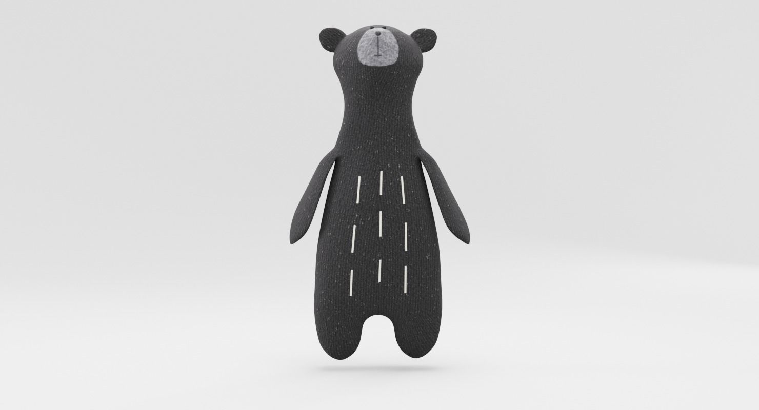 Plush Teddy Bear Toy Low-poly 3D model_2