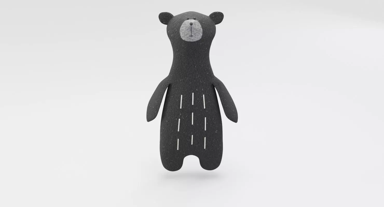 Plush Teddy Bear Toy Low-poly 3D model_0