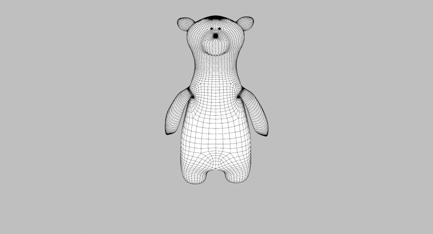 Plush Teddy Bear Toy Low-poly 3D model_11