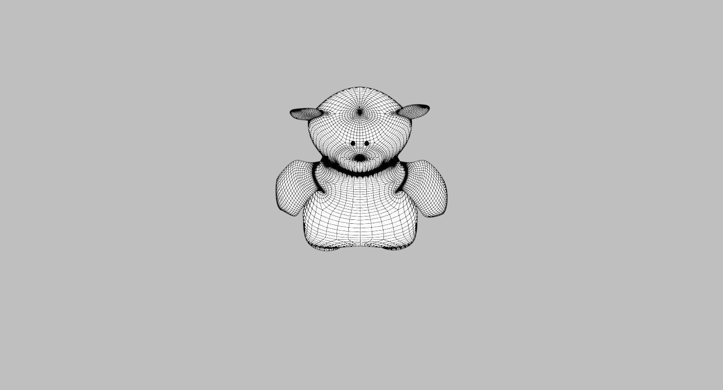 Plush Teddy Bear Toy Low-poly 3D model_10