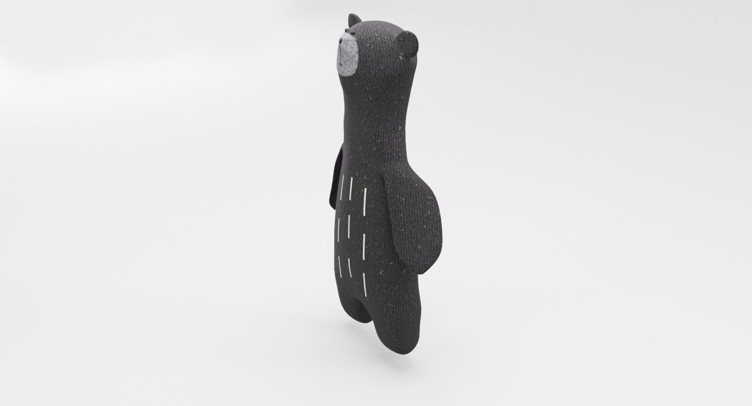 Plush Teddy Bear Toy Low-poly 3D model_4