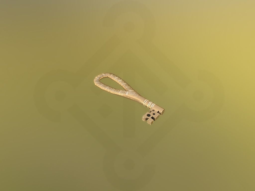 Viking Key Low-poly 3D model_3