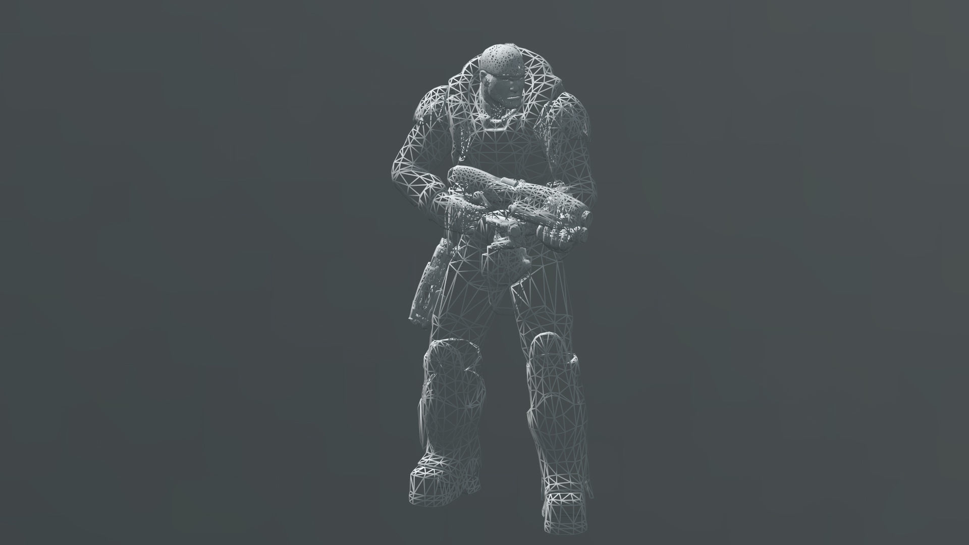 Gears Of War Player Low-poly 3D model_9