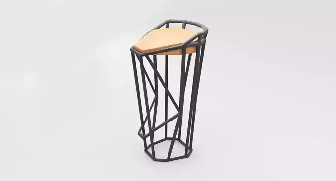 Modern Minimalistic Octa Stool Low-poly 3D model