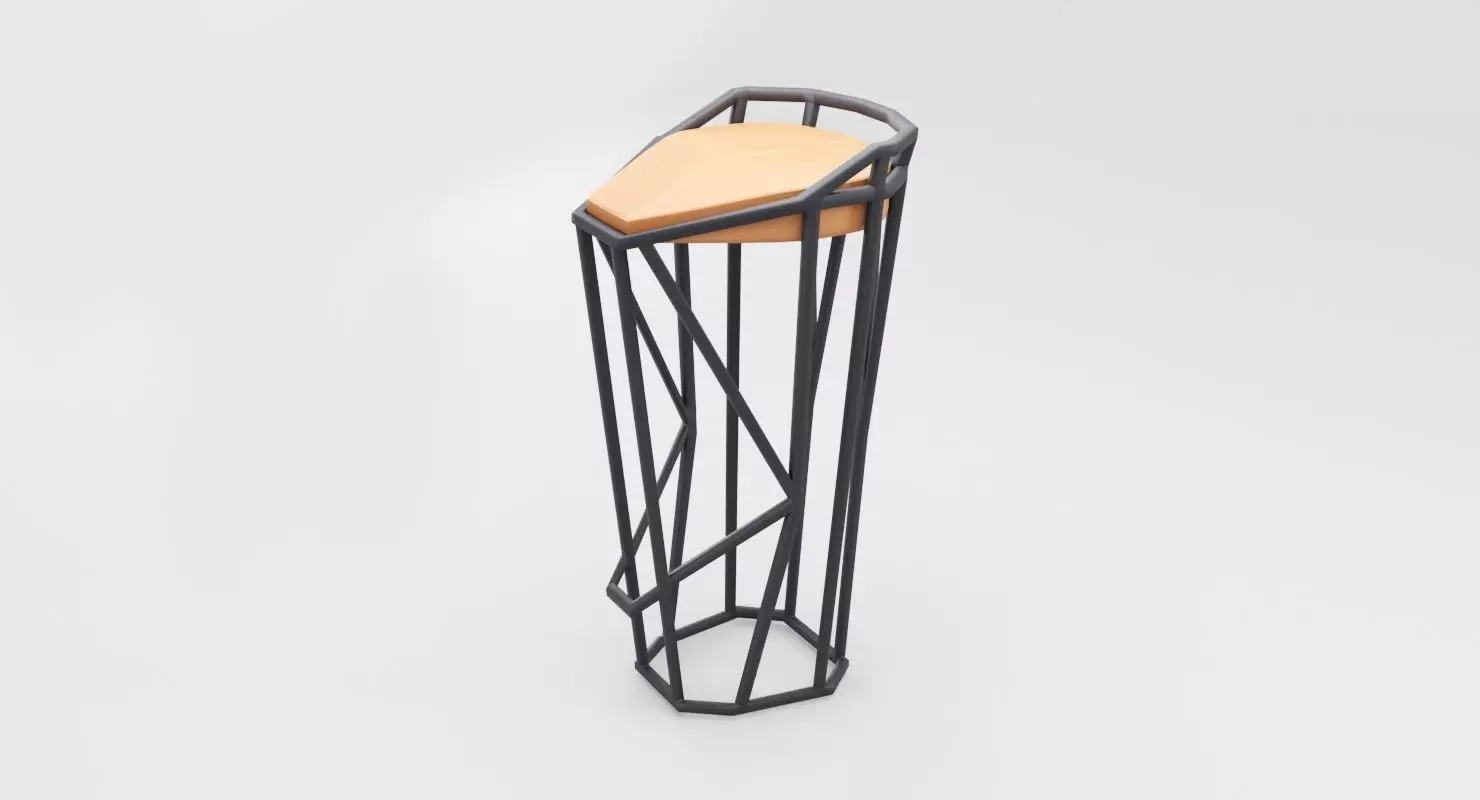 Modern Minimalistic Octa Stool Low-poly 3D model_0