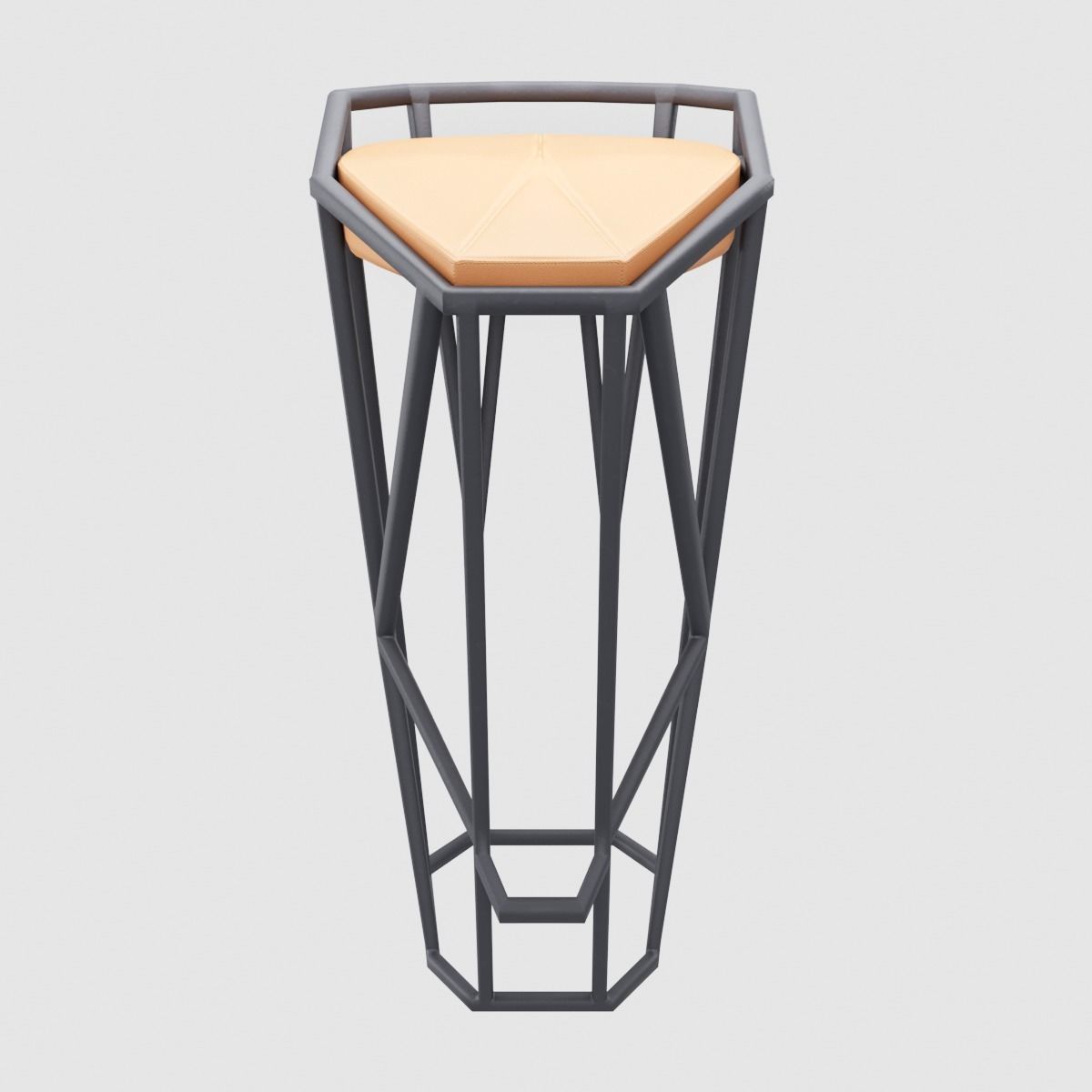 Modern Minimalistic Octa Stool Low-poly 3D model_11