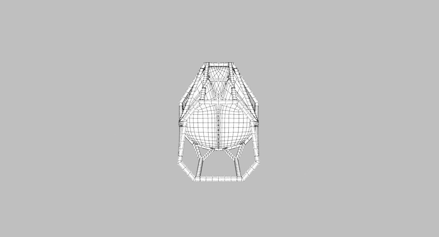 Modern Minimalistic Octa Stool Low-poly 3D model_9