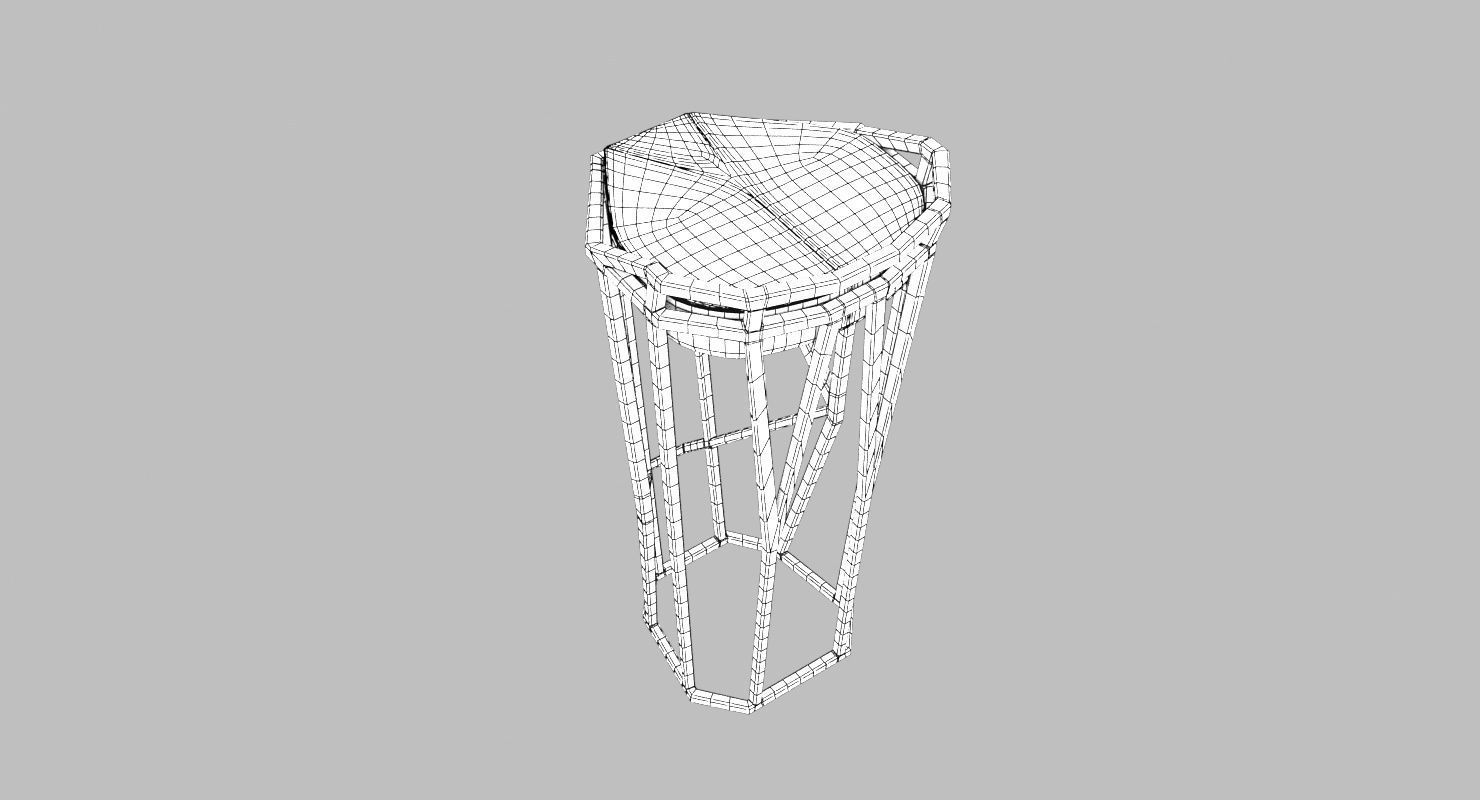 Modern Minimalistic Octa Stool Low-poly 3D model_10
