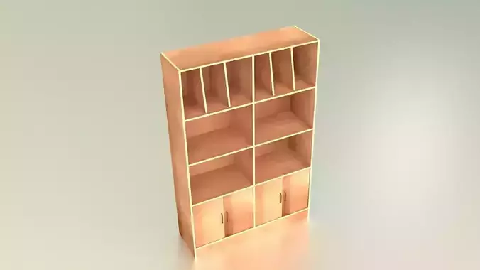 Bookcase wooden 3D print model