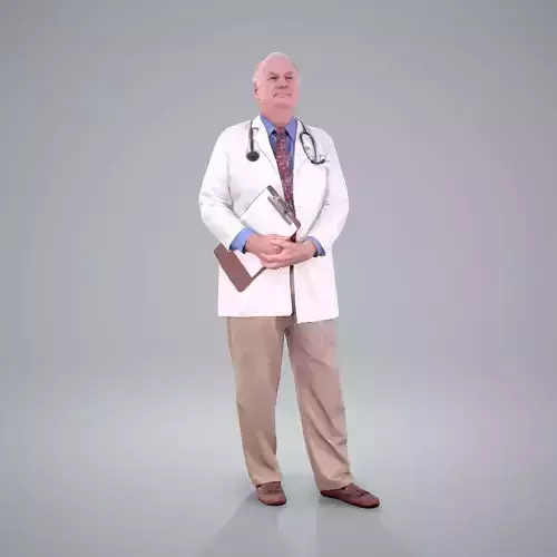 Male Old Doctor with Uniform WMan0200-HD2-O01P01-S