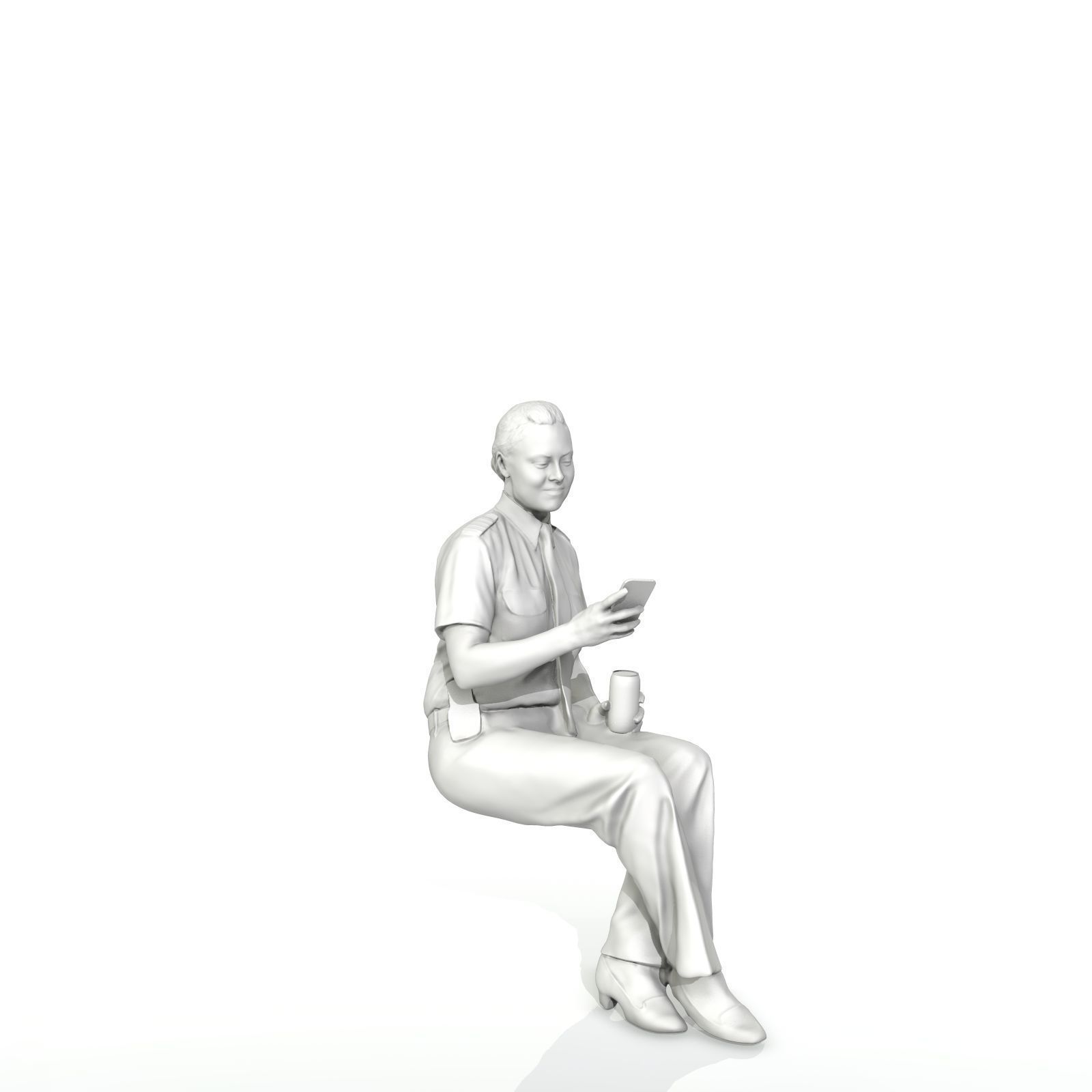 Sitting Woman with Uniform Holding Phone CWom0220-HD2-O02P01-S 3D model_37