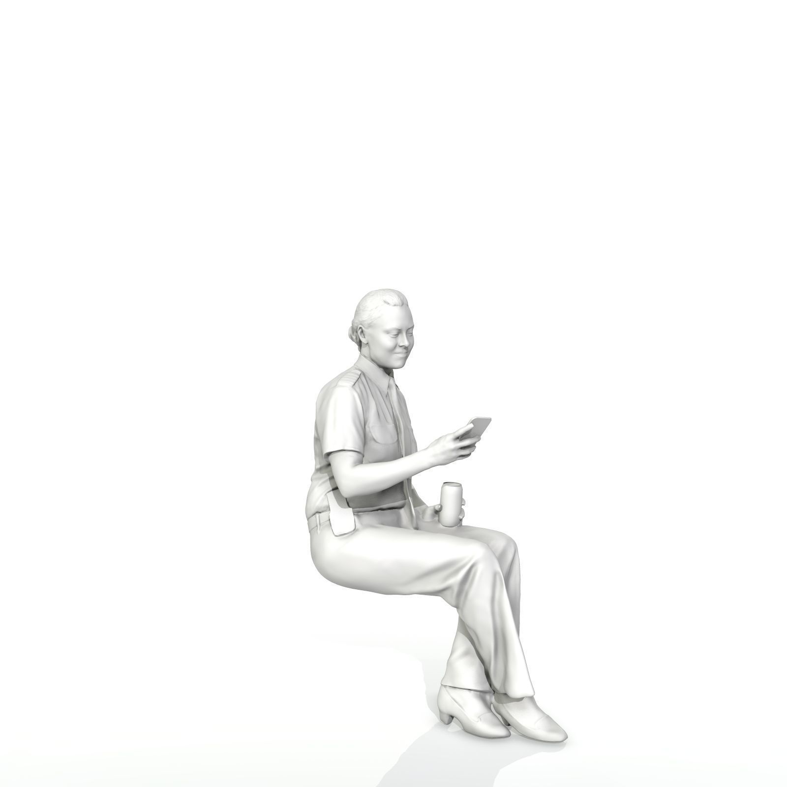 Sitting Woman with Uniform Holding Phone CWom0220-HD2-O02P01-S 3D model_38