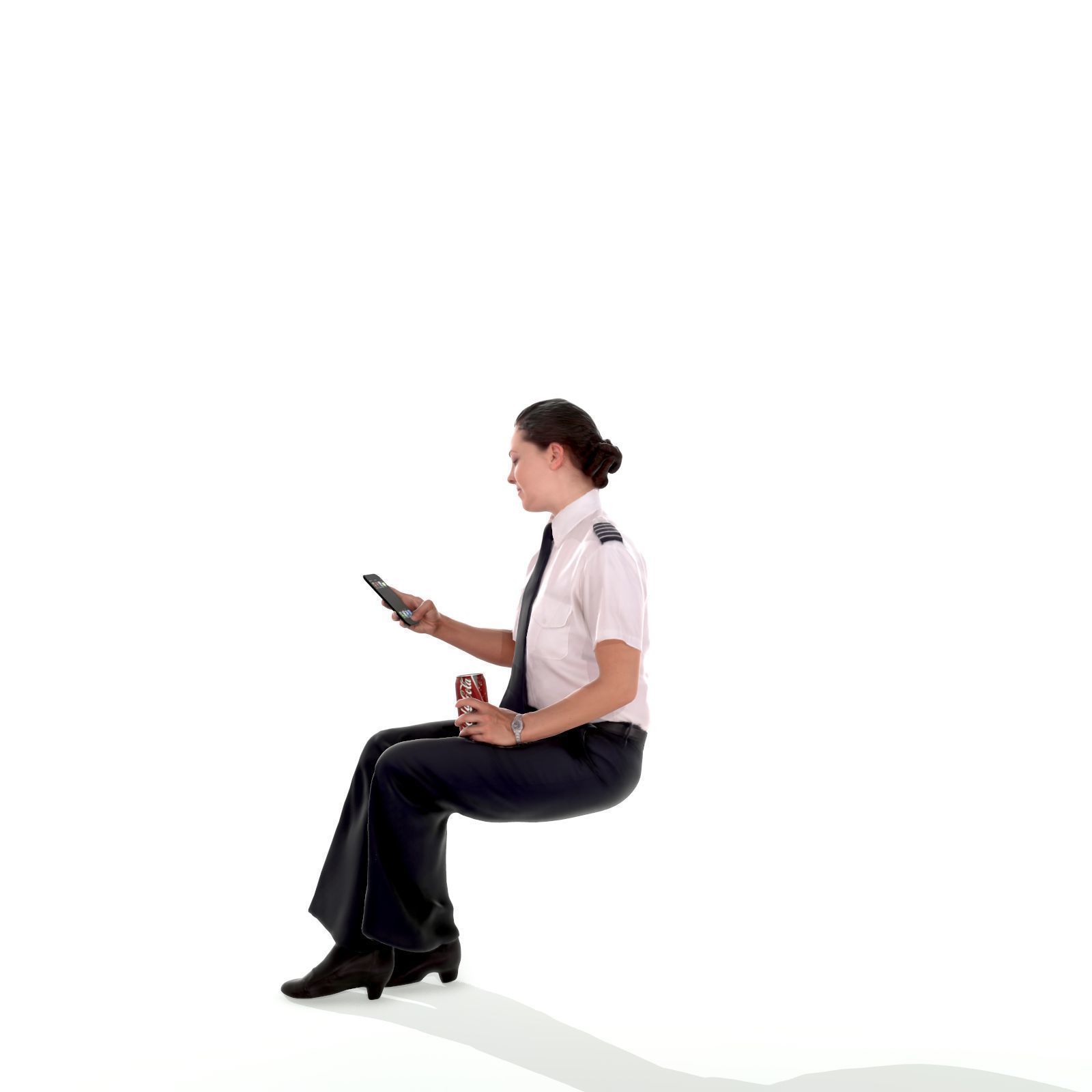 Sitting Woman with Uniform Holding Phone CWom0220-HD2-O02P01-S 3D model_25
