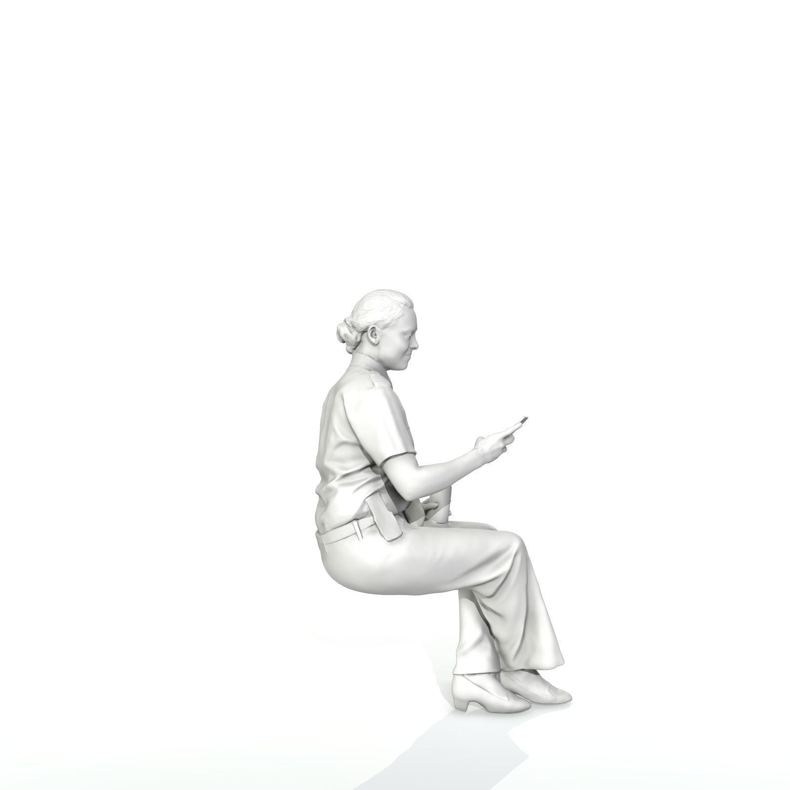 Sitting Woman with Uniform Holding Phone CWom0220-HD2-O02P01-S 3D model_42