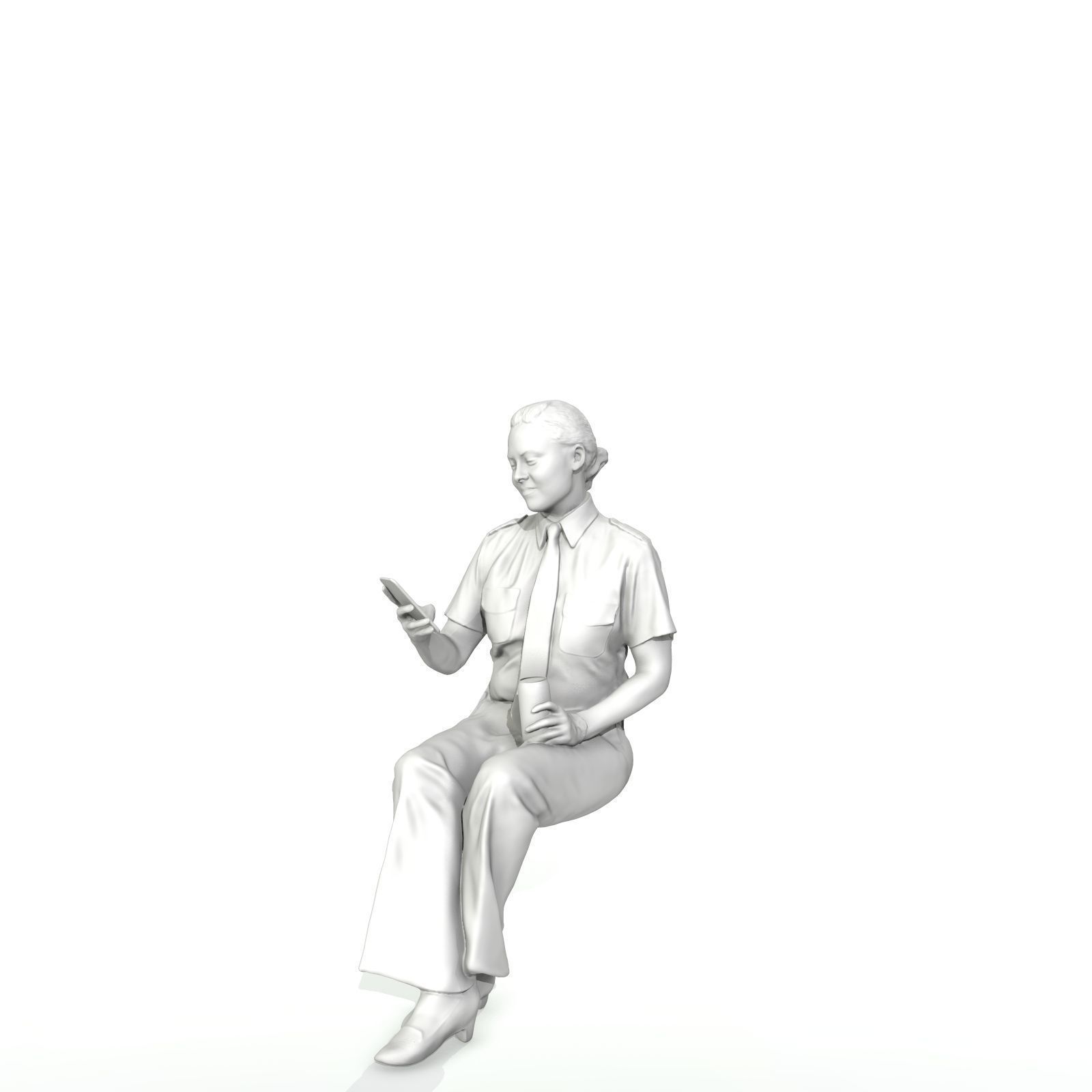 Sitting Woman with Uniform Holding Phone CWom0220-HD2-O02P01-S 3D model_65