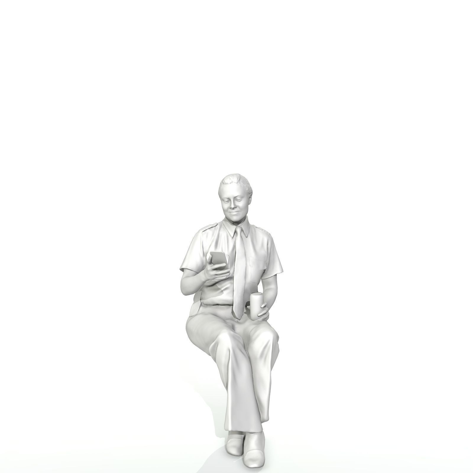 Sitting Woman with Uniform Holding Phone CWom0220-HD2-O02P01-S 3D model_69