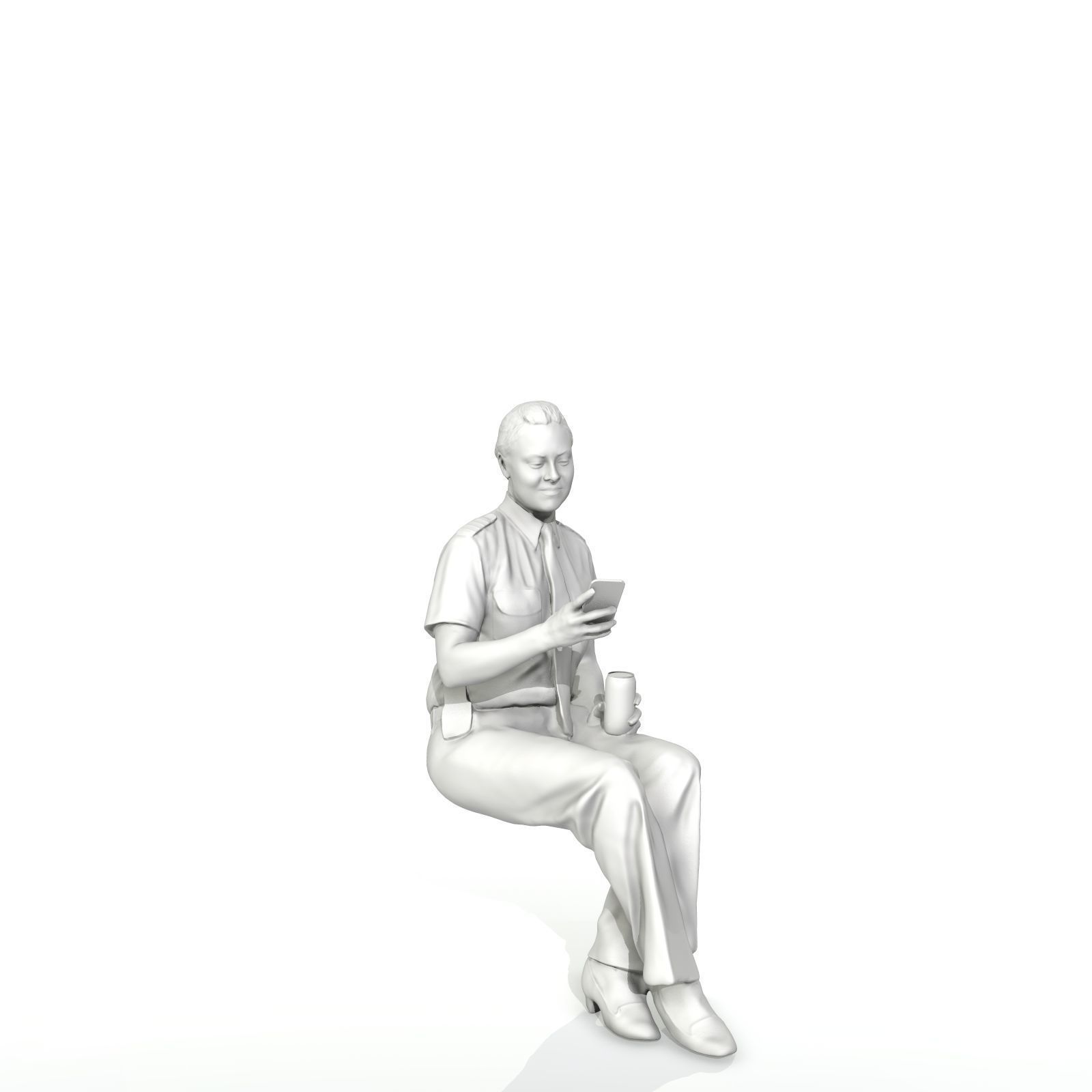 Sitting Woman with Uniform Holding Phone CWom0220-HD2-O02P01-S 3D model_36