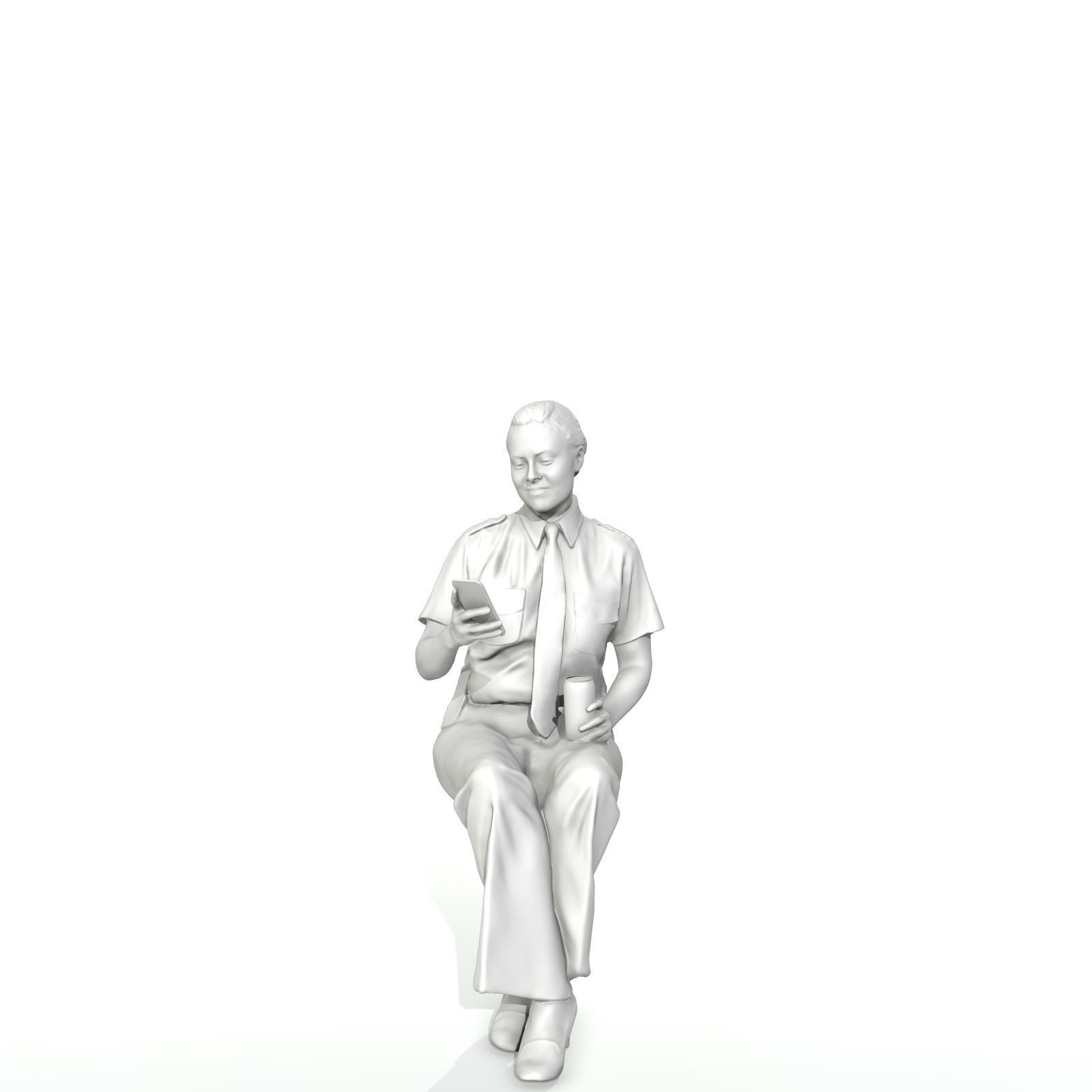Sitting Woman with Uniform Holding Phone CWom0220-HD2-O02P01-S 3D model_68