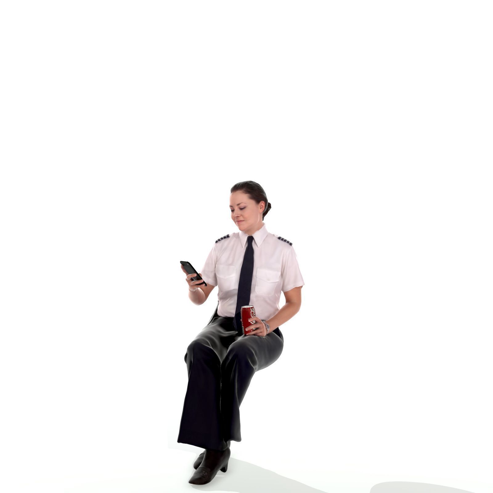 Sitting Woman with Uniform Holding Phone CWom0220-HD2-O02P01-S 3D model_31