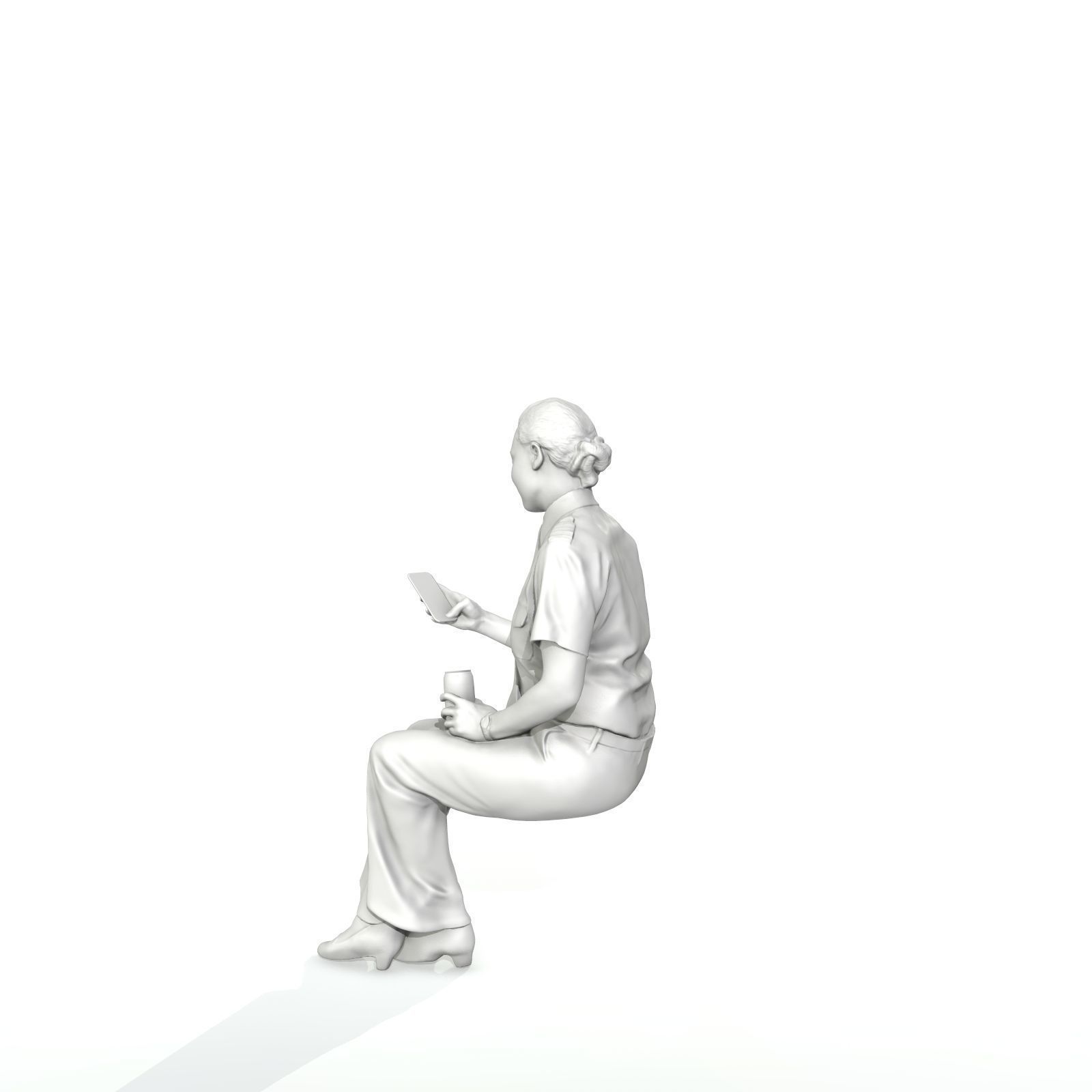 Sitting Woman with Uniform Holding Phone CWom0220-HD2-O02P01-S 3D model_57