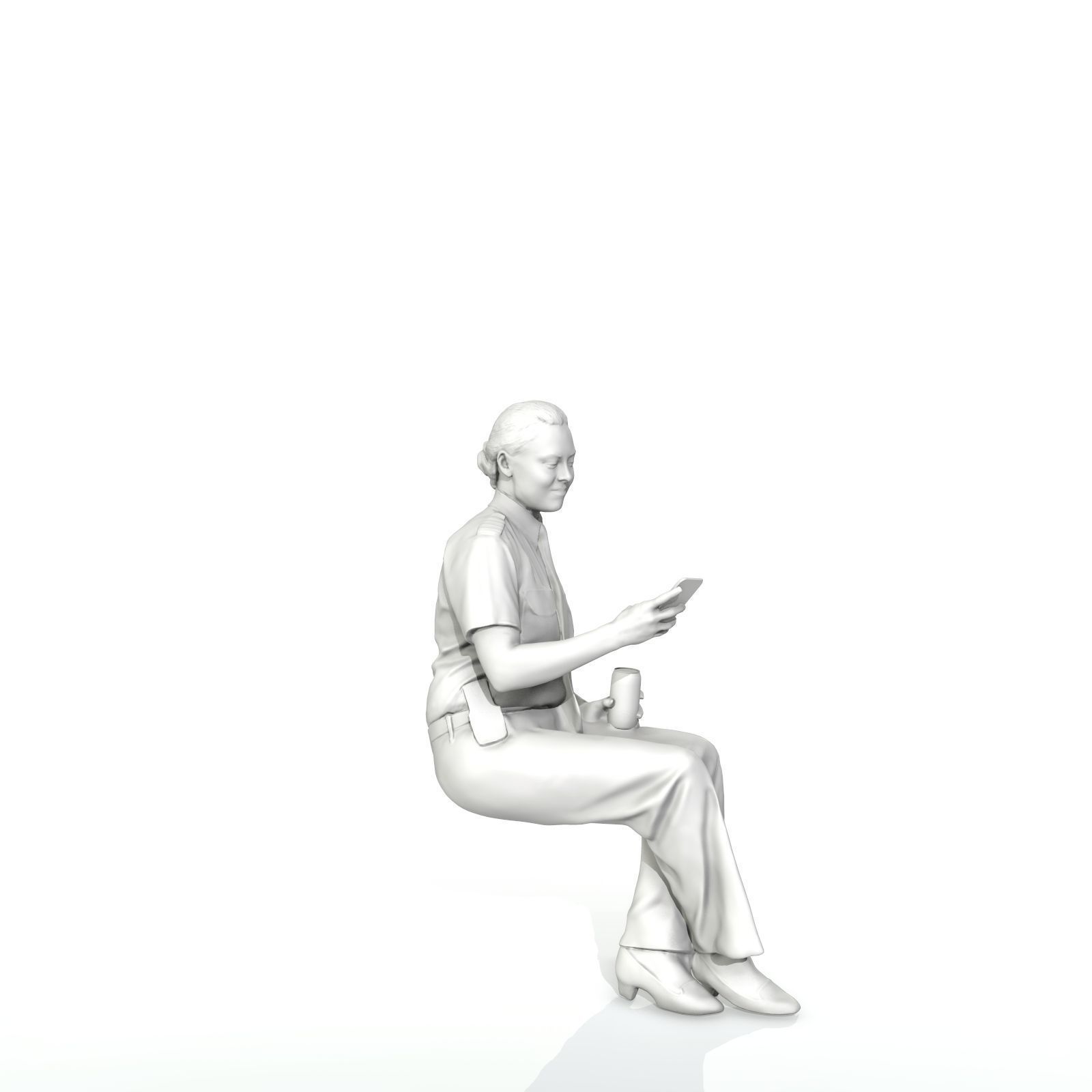 Sitting Woman with Uniform Holding Phone CWom0220-HD2-O02P01-S 3D model_39