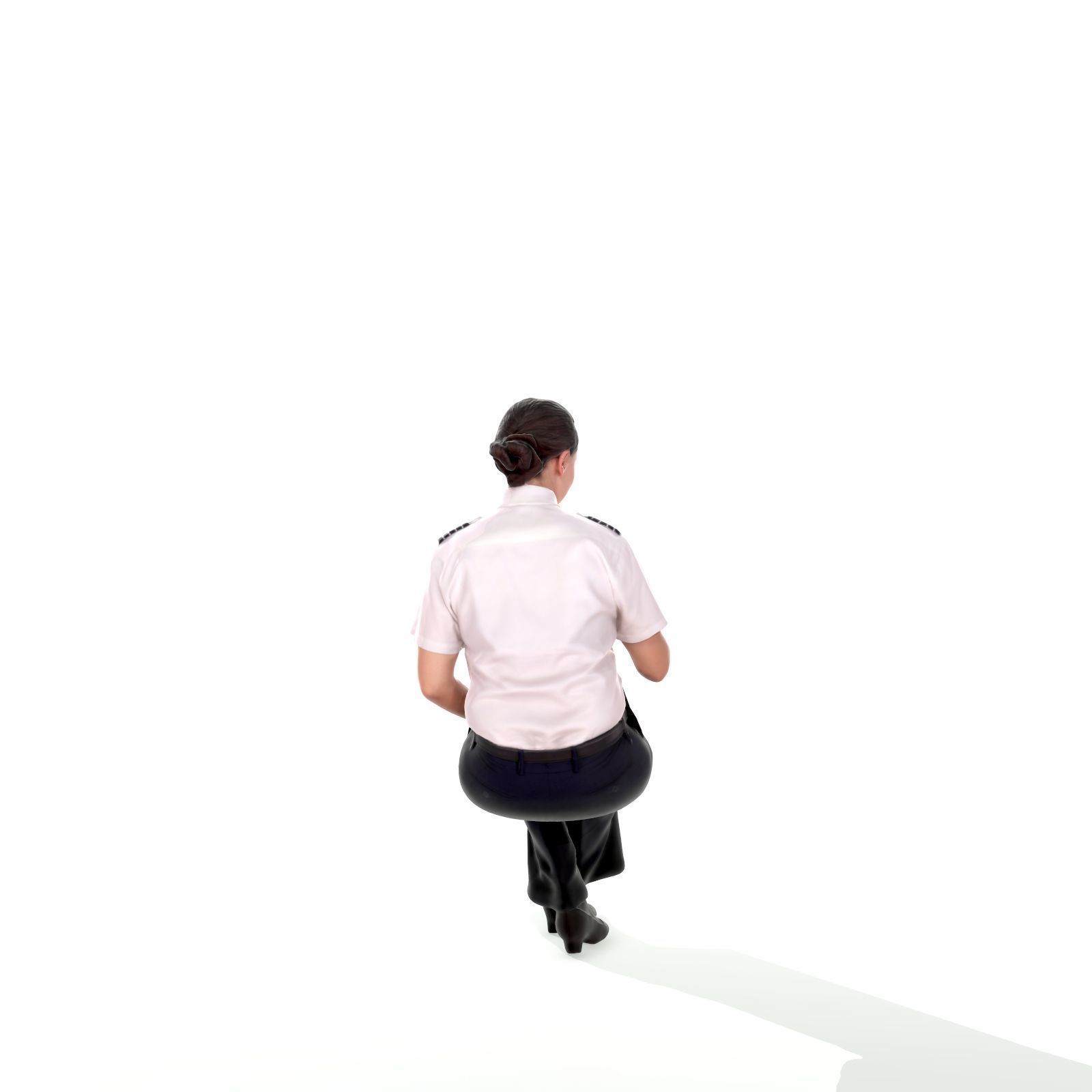 Sitting Woman with Uniform Holding Phone CWom0220-HD2-O02P01-S 3D model_14