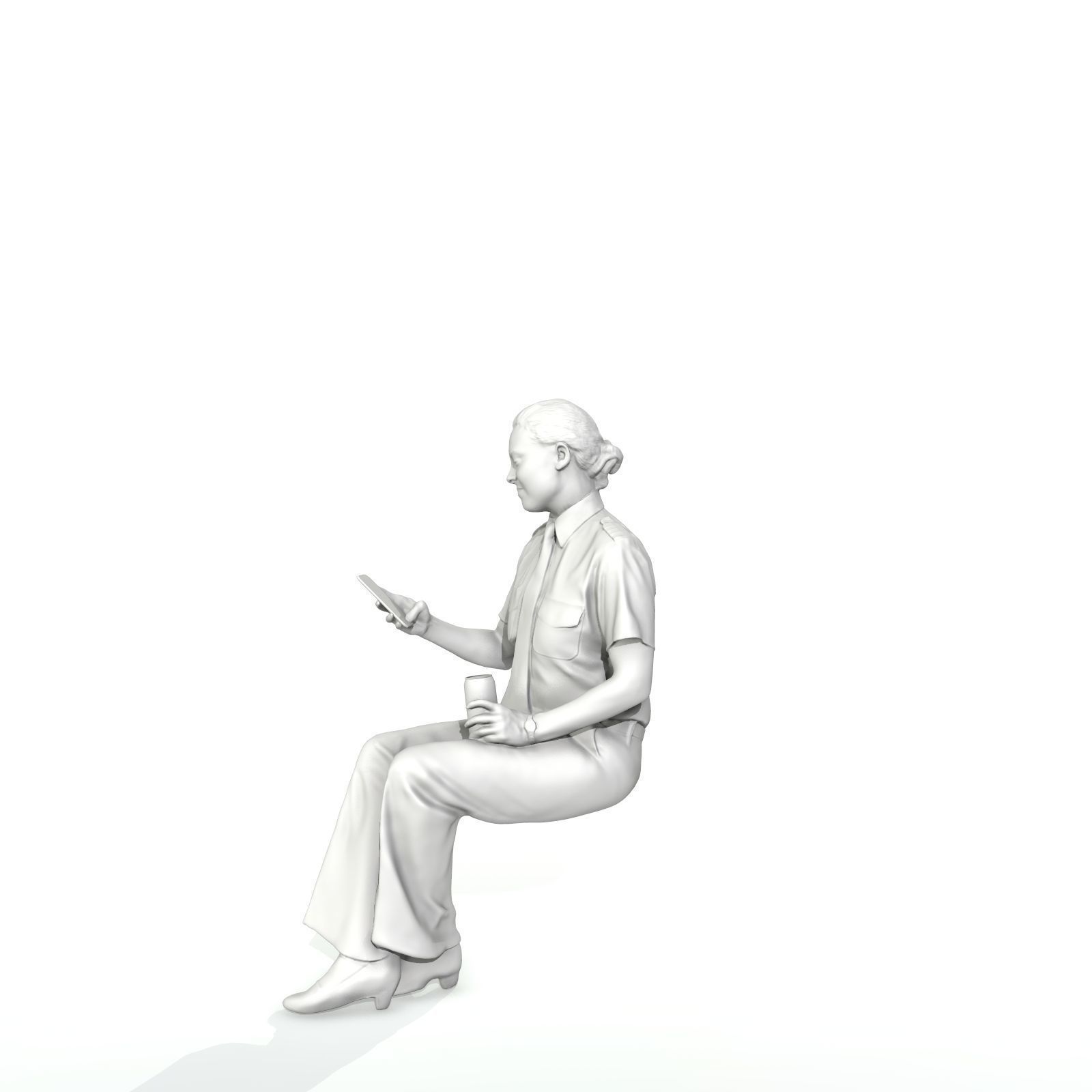 Sitting Woman with Uniform Holding Phone CWom0220-HD2-O02P01-S 3D model_61