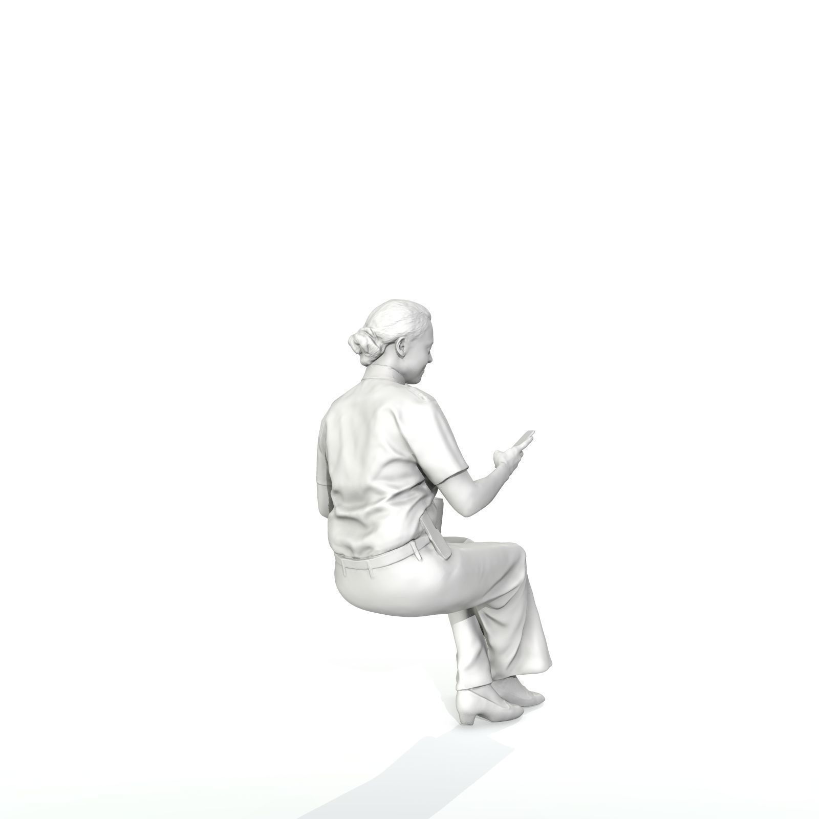 Sitting Woman with Uniform Holding Phone CWom0220-HD2-O02P01-S 3D model_45