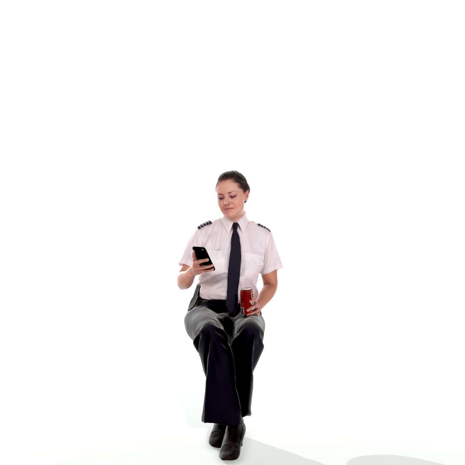 Sitting Woman with Uniform Holding Phone CWom0220-HD2-O02P01-S 3D model_33