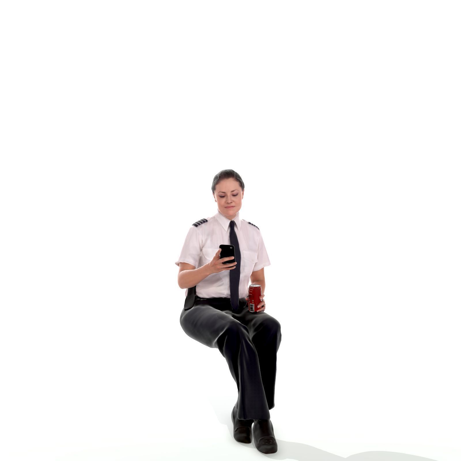 Sitting Woman with Uniform Holding Phone CWom0220-HD2-O02P01-S 3D model_35